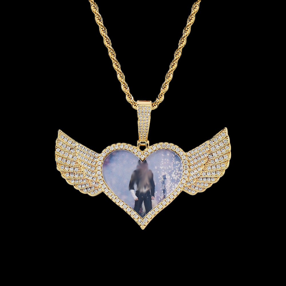 Custom Angel Wings Photo Pendant