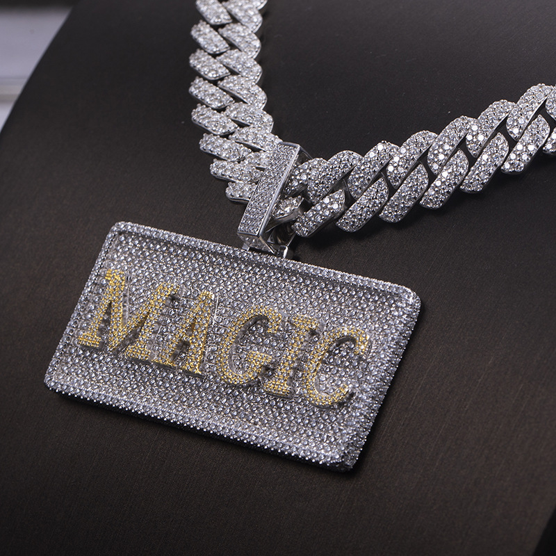 Klador Custom Letter Name Square Pendant