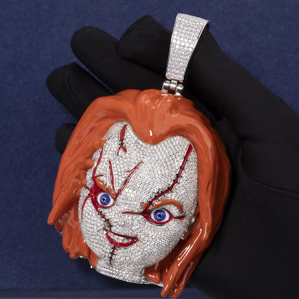 CUSTOM ENAMEL MOISSANITE CHUCKY PENDANT