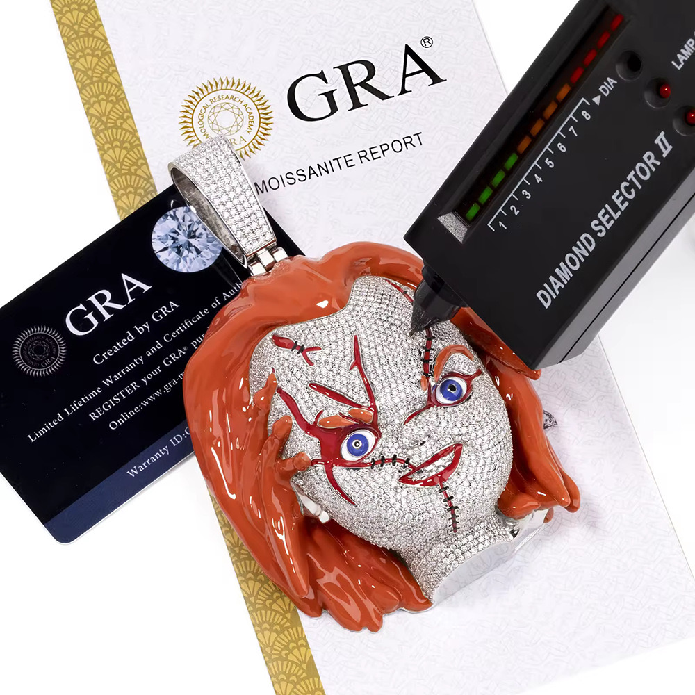 CUSTOM ENAMEL MOISSANITE CHUCKY PENDANT