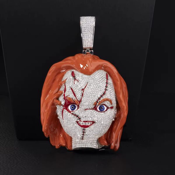 CUSTOM ENAMEL MOISSANITE CHUCKY PENDANT