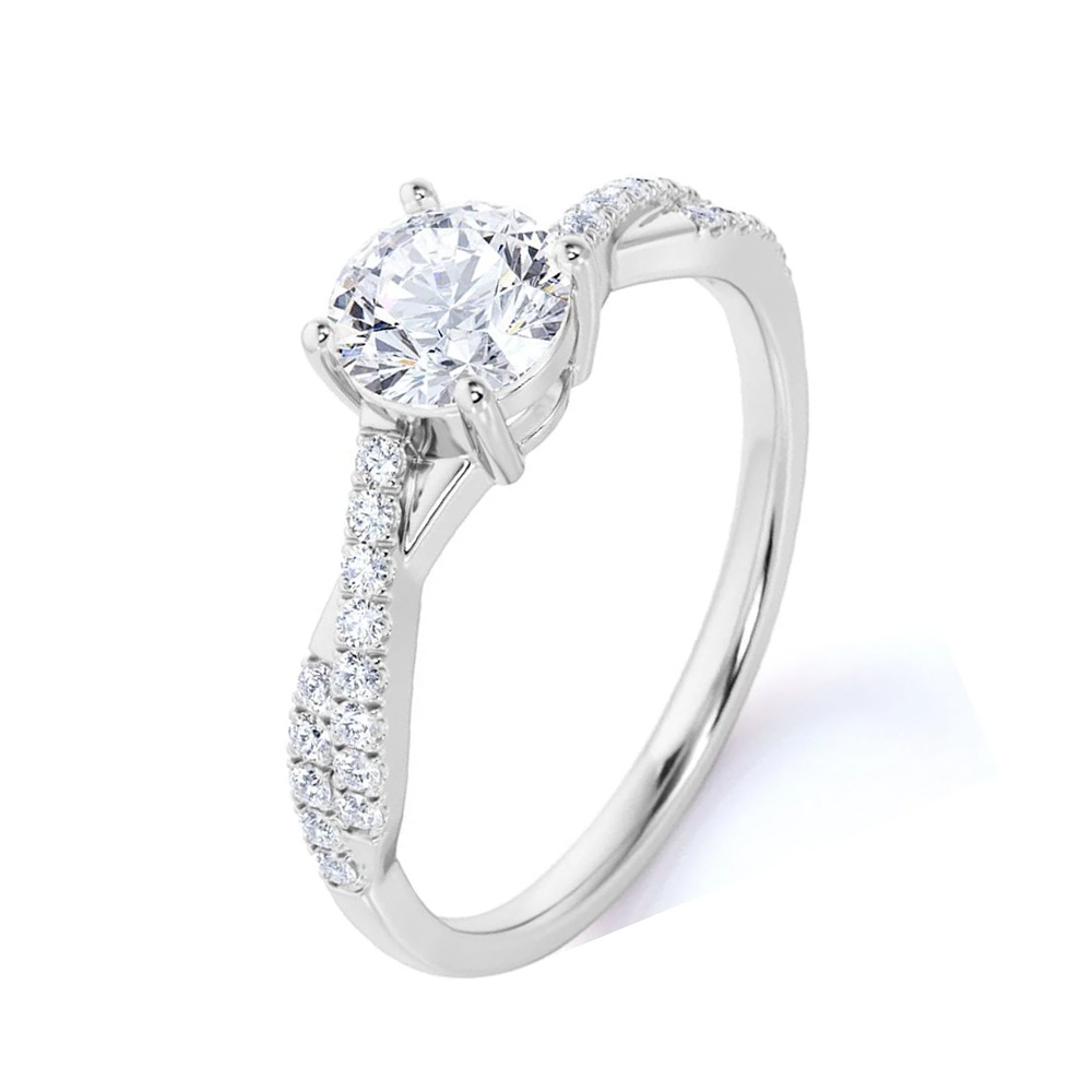 1 CARAT INFINITY ROUND CUT MOISSANITE ENGAGEMENT RING