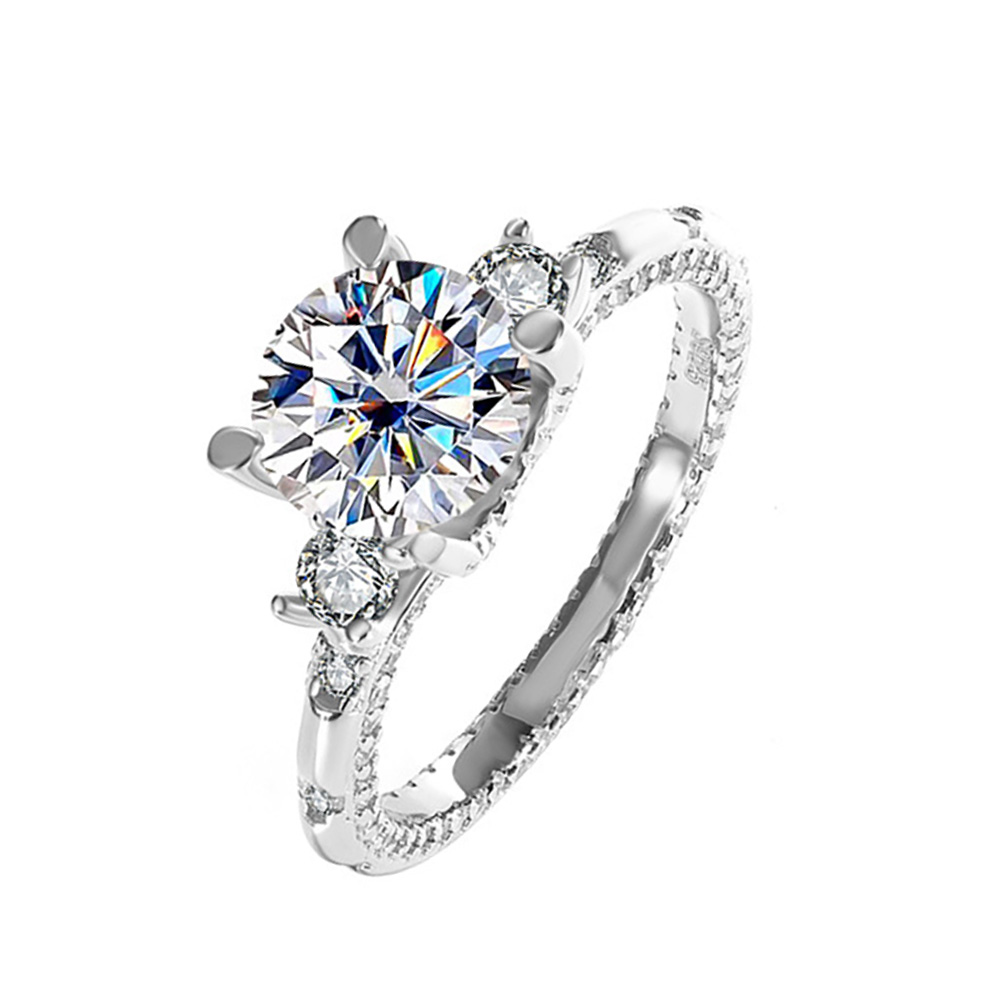 2CT 18K WHITE GOLD MOISSANITE RINGS FOR WOMEN GIFT