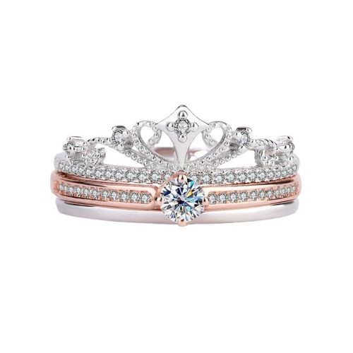 CUSTOM CROWN PRINCESS MOISSANITE RING