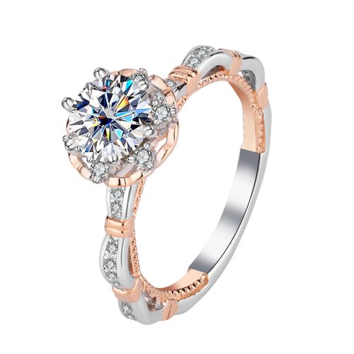 ROSE GOLD PLATED ENGAGEMENT RING FOR WOMEN